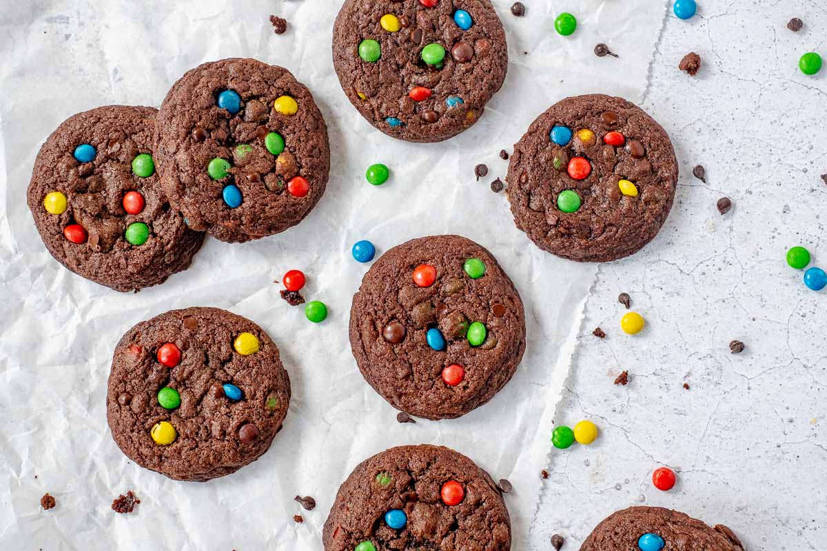 chocolade koekjes met M&M's